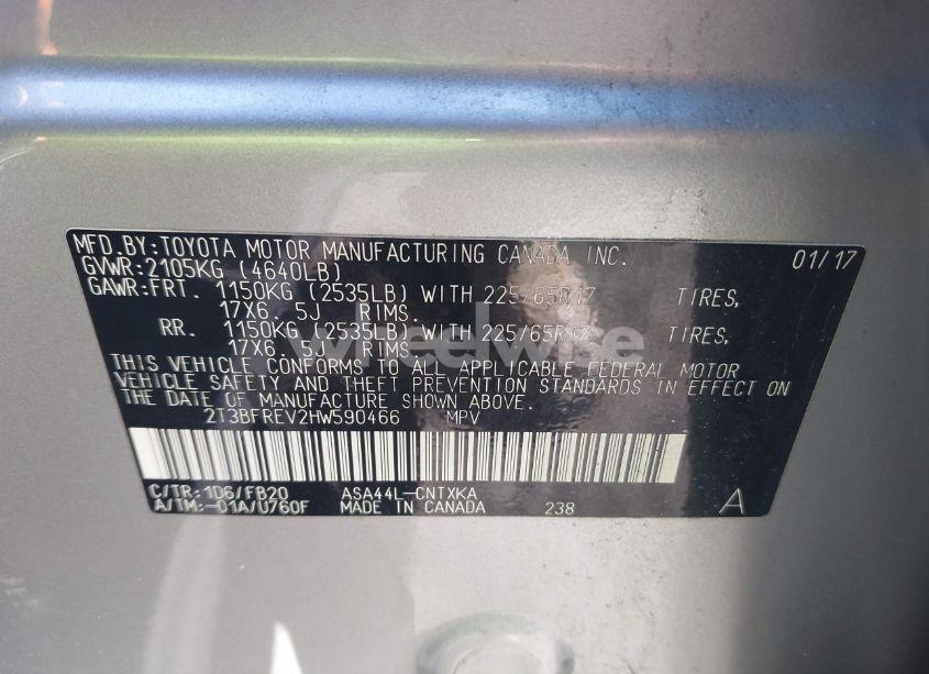 Photo 9 of 2017 Toyota Rav4 LE (VIN 2T3BFREV2HW590466)