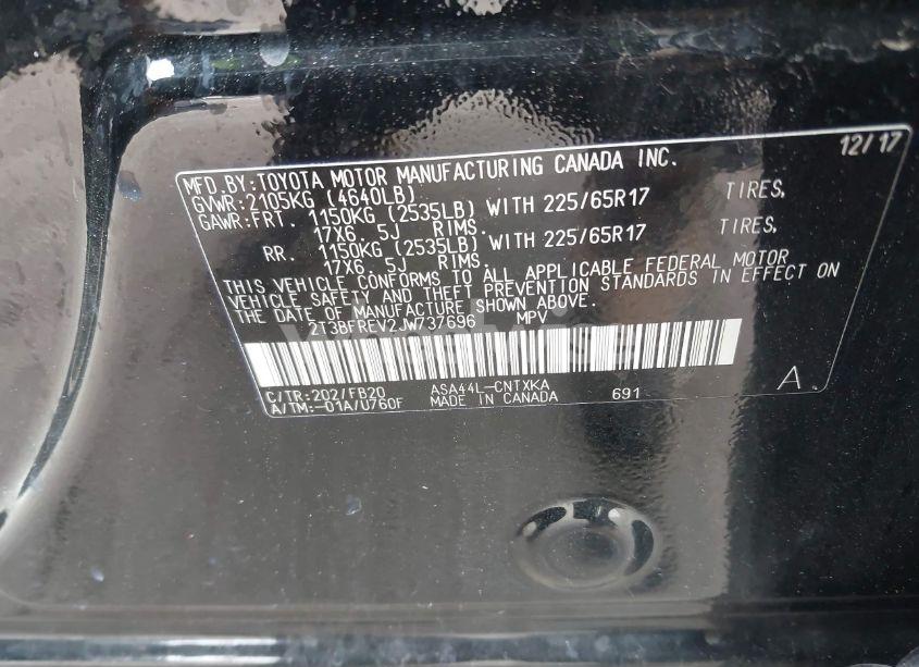 Photo 9 of 2018 Toyota Rav4 LE (VIN 2T3BFREV2JW737696)