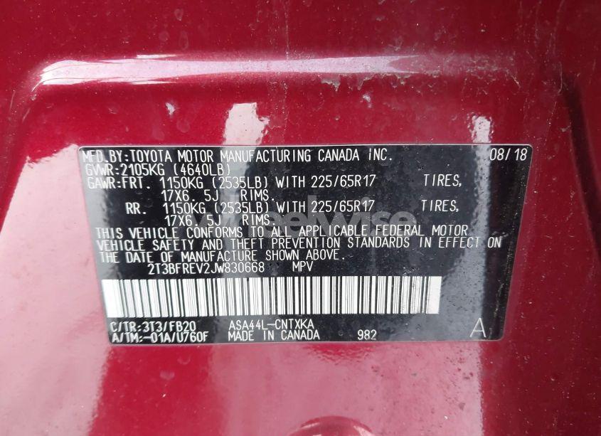 Photo 9 of 2018 Toyota Rav4 LE (VIN 2T3BFREV2JW830668)