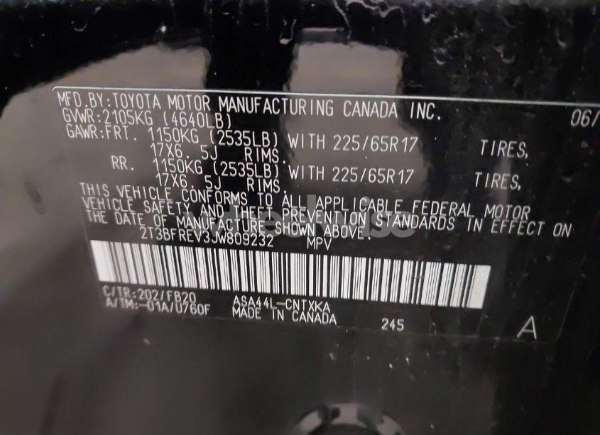 Photo 9 of 2018 Toyota Rav4 LE (VIN 2T3BFREV3JW809232)