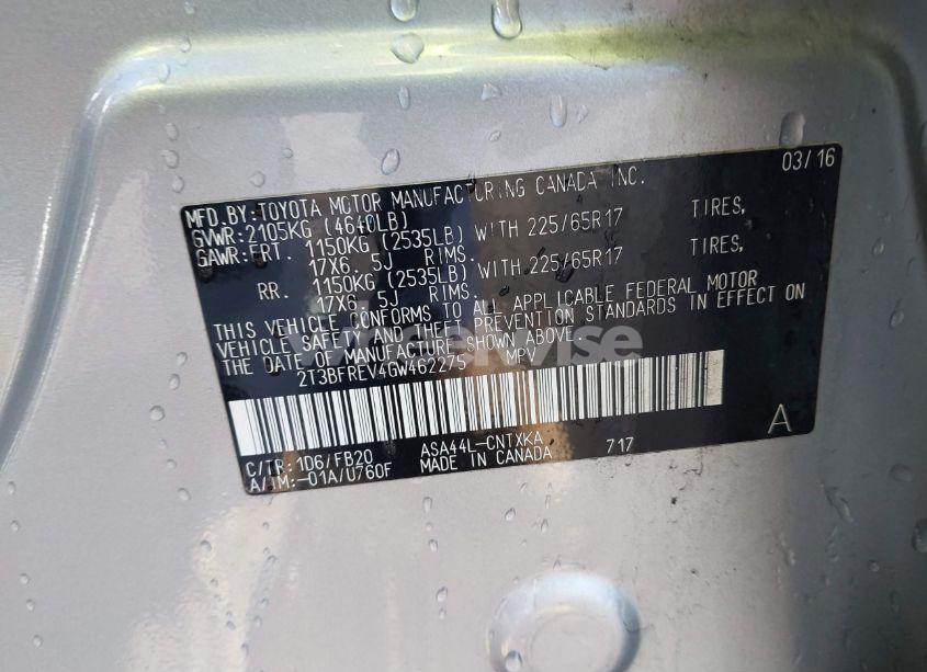 Photo 9 of 2016 Toyota Rav4 LE (VIN 2T3BFREV4GW462275)