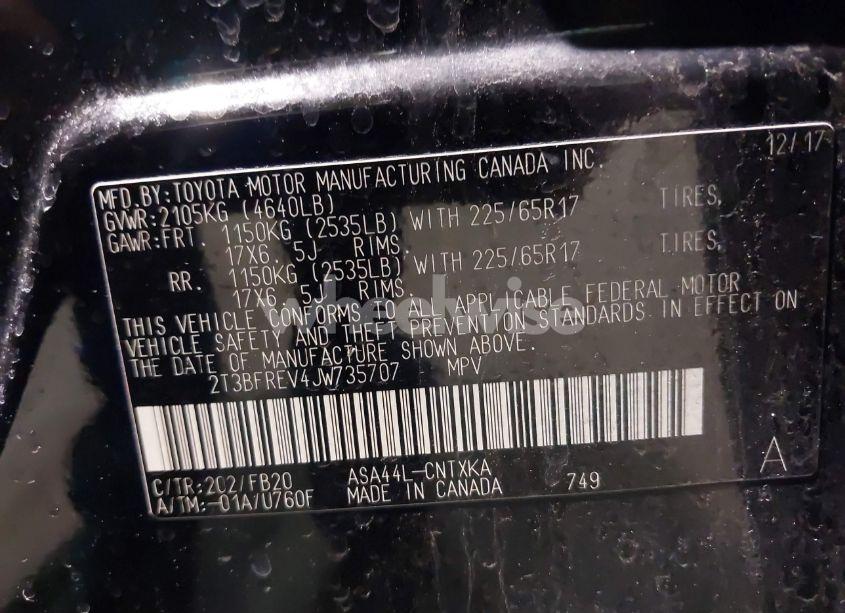 Photo 9 of 2018 Toyota Rav4 LE (VIN 2T3BFREV4JW735707)