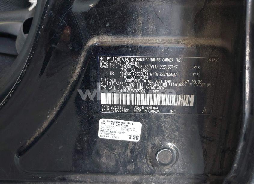 Photo 9 of 2015 Toyota Rav4 LE (VIN 2T3BFREV6FW365089)