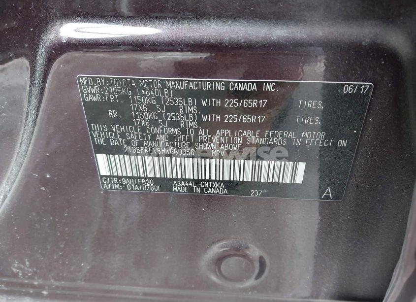 Photo 9 of 2017 Toyota Rav4 LE (VIN 2T3BFREV6HW660356)