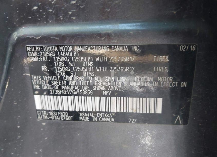 Photo 9 of 2016 Toyota Rav4 LE (VIN 2T3BFREV7GW453859)