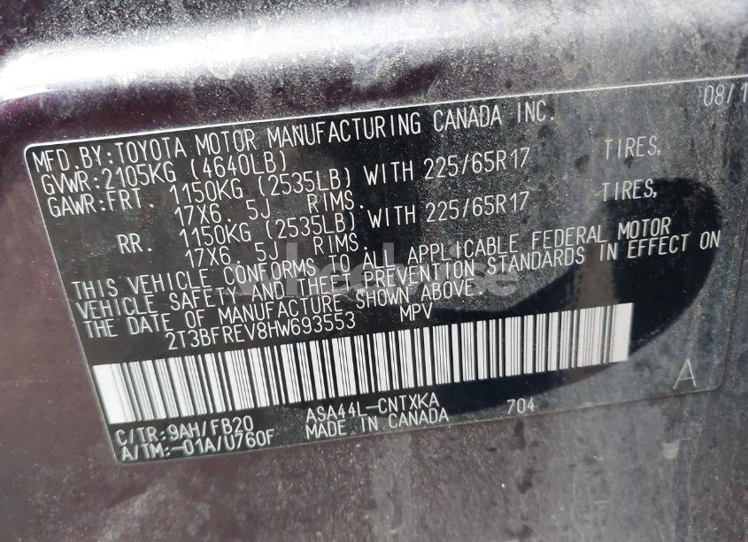 Photo 9 of 2017 Toyota Rav4 LE (VIN 2T3BFREV8HW693553)