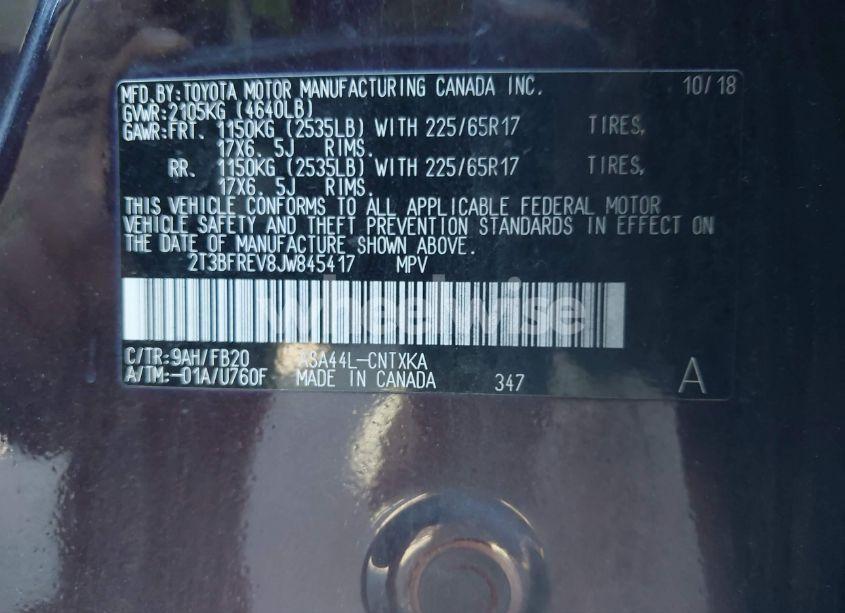 Photo 9 of 2018 Toyota Rav4 LE (VIN 2T3BFREV8JW845417)