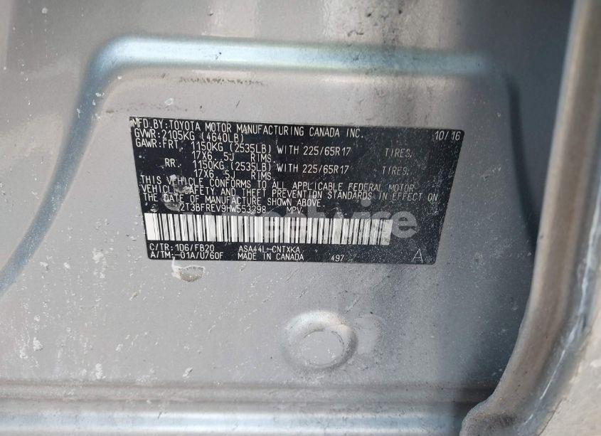 Photo 9 of 2017 Toyota Rav4 LE (VIN 2T3BFREV9HW553298)