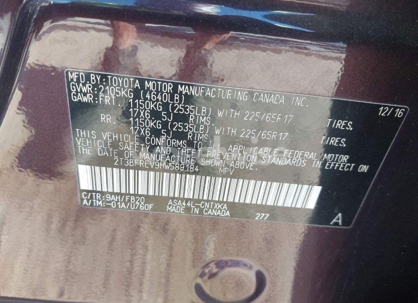 Photo 9 of 2017 Toyota Rav4 LE (VIN 2T3BFREV9HW589184)