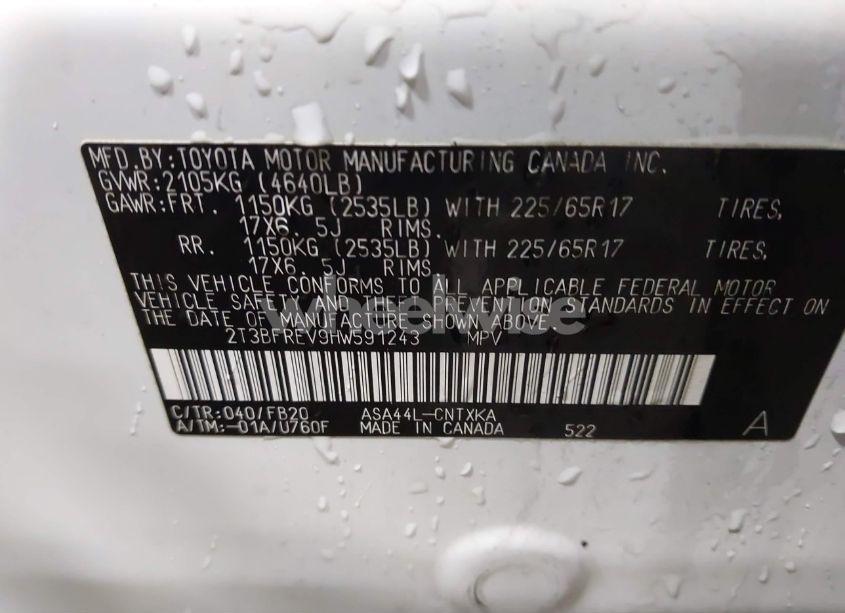 Photo 9 of 2017 Toyota Rav4 LE (VIN 2T3BFREV9HW591243)