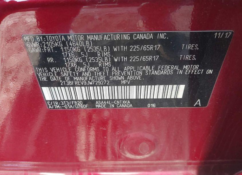 Photo 9 of 2018 Toyota Rav4 LE (VIN 2T3BFREV9JW729272)