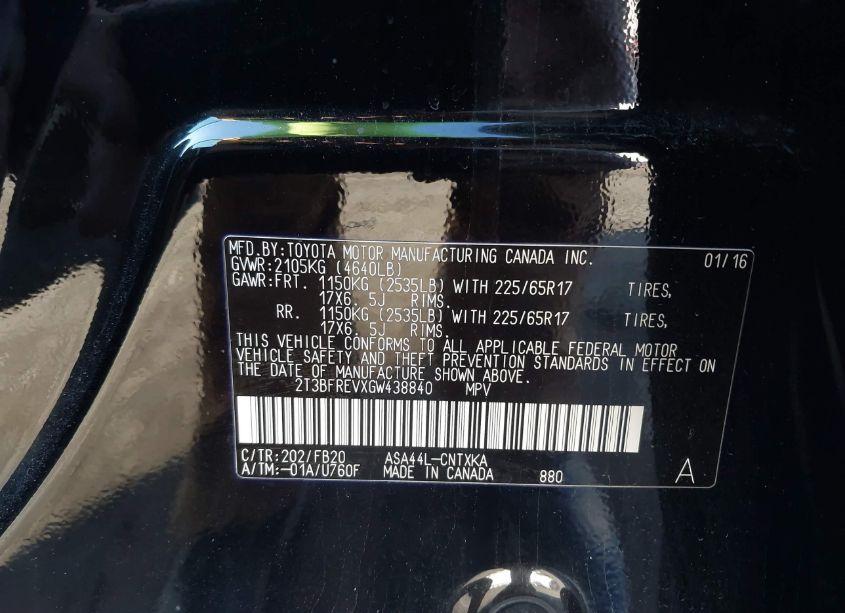 Photo 9 of 2016 Toyota Rav4 LE (VIN 2T3BFREVXGW438840)