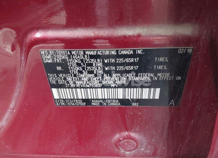 Photo 9 of 2018 Toyota Rav4 LE (VIN 2T3BFREVXJW755637)