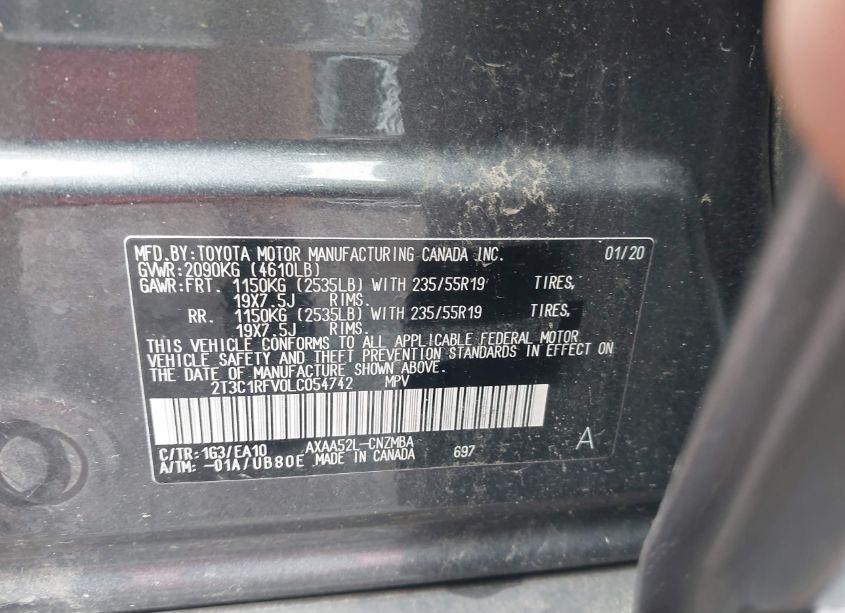 Photo 9 of 2020 Toyota Rav4 XLE PREMIUM (VIN 2T3C1RFV0LC054742)