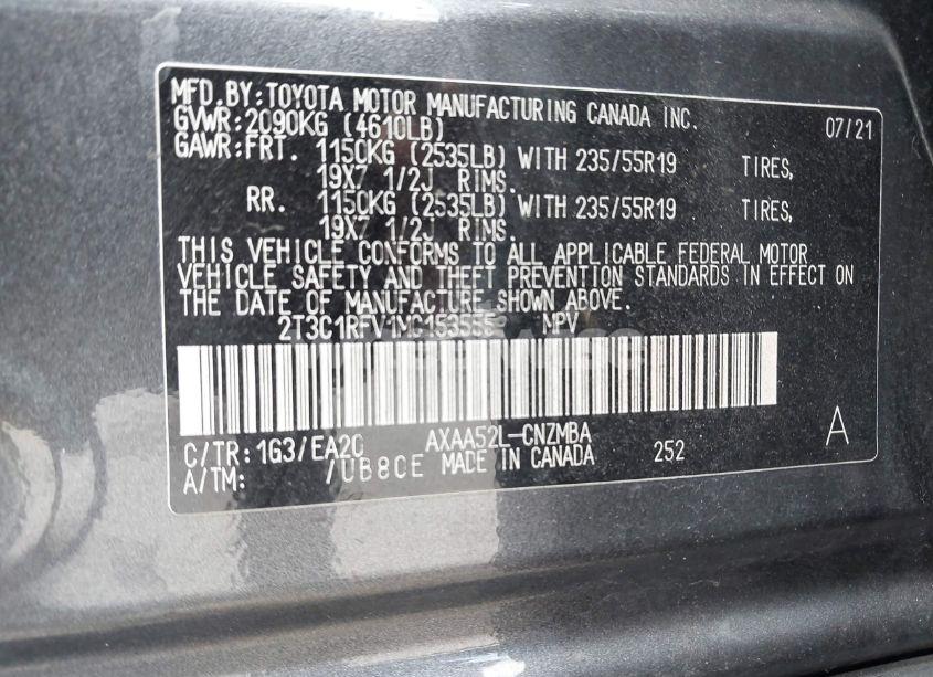 Photo 9 of 2021 Toyota Rav4 XLE PREMIUM (VIN 2T3C1RFV1MC153555)