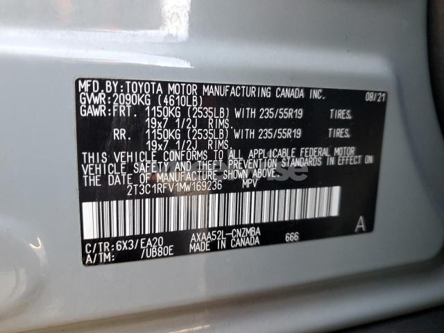 2021 TOYOTA RAV4 XLE PREMIUM (VIN 2T3C1RFV1MW169236) main photo