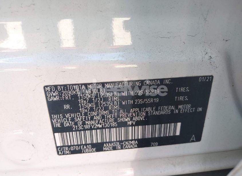 Photo 9 of 2021 Toyota Rav4 XLE PREMIUM (VIN 2T3C1RFV2MW130185)