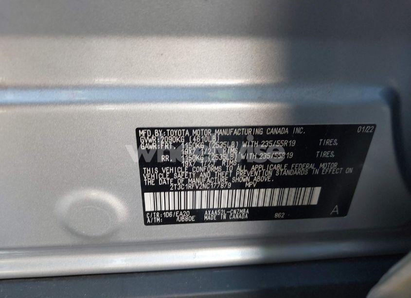 Photo 9 of 2022 Toyota Rav4 XLE PREMIUM (VIN 2T3C1RFV2NC177879)