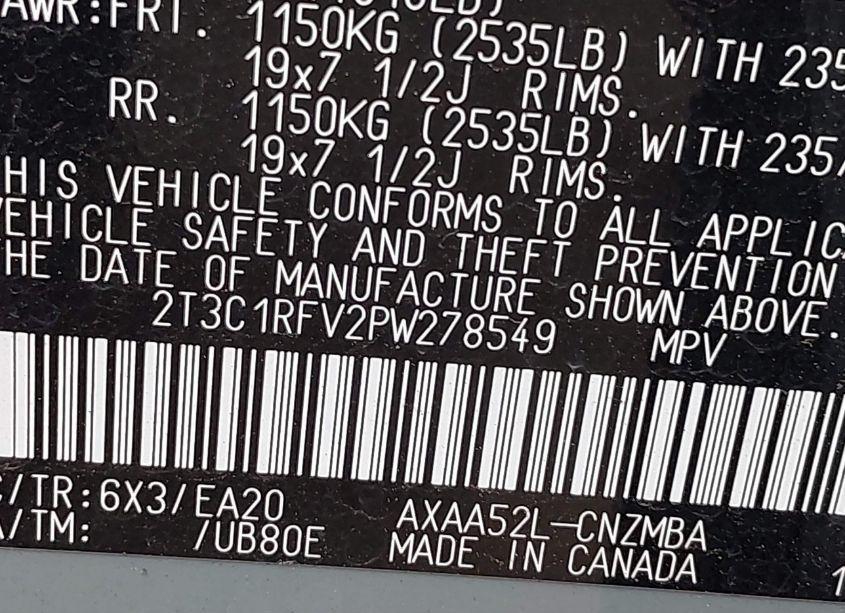 Photo 9 of 2023 Toyota Rav4 XLE PREMIUM (VIN 2T3C1RFV2PW278549)