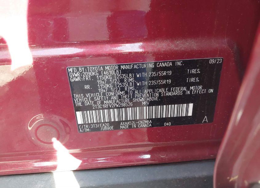 Photo 9 of 2023 Toyota Rav4 XLE PREMIUM (VIN 2T3C1RFV2PW298526)