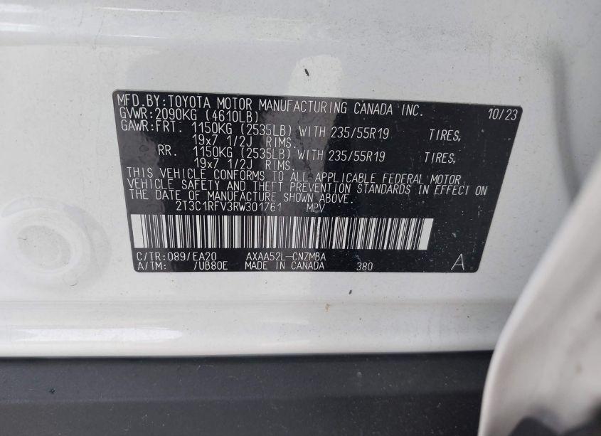 Photo 9 of 2024 Toyota Rav4 XLE PREMIUM (VIN 2T3C1RFV3RW301761)