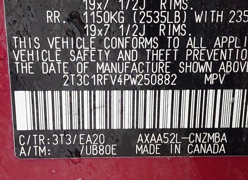 Photo 9 of 2023 Toyota Rav4 XLE PREMIUM (VIN 2T3C1RFV4PW250882)