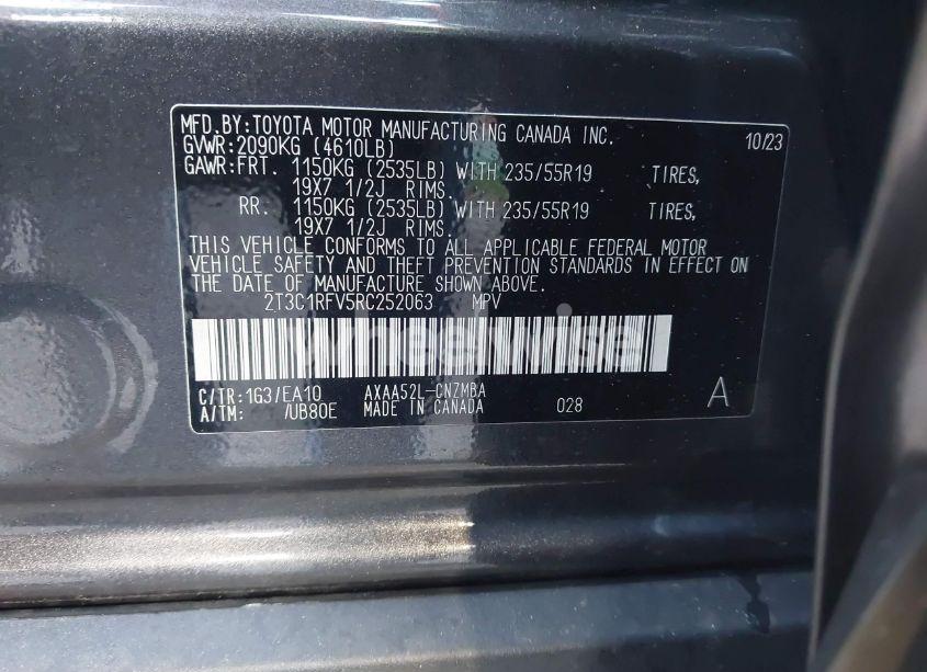 Photo 9 of 2024 Toyota Rav4 XLE PREMIUM (VIN 2T3C1RFV5RC252063)