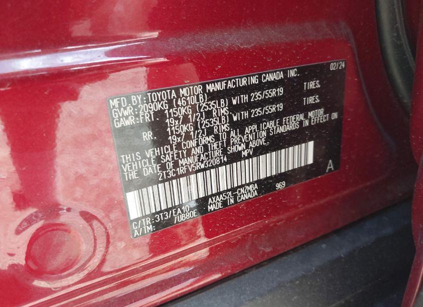 Photo 9 of 2024 Toyota Rav4 XLE PREMIUM (VIN 2T3C1RFV5RW320814)