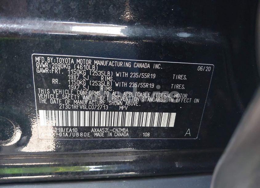 Photo 9 of 2020 Toyota Rav4 XLE PREMIUM (VIN 2T3C1RFV6LC072713)