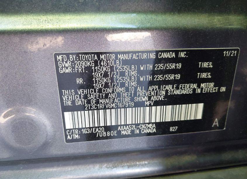 Photo 9 of 2021 Toyota Rav4 XLE PREMIUM (VIN 2T3C1RFV6MC167919)