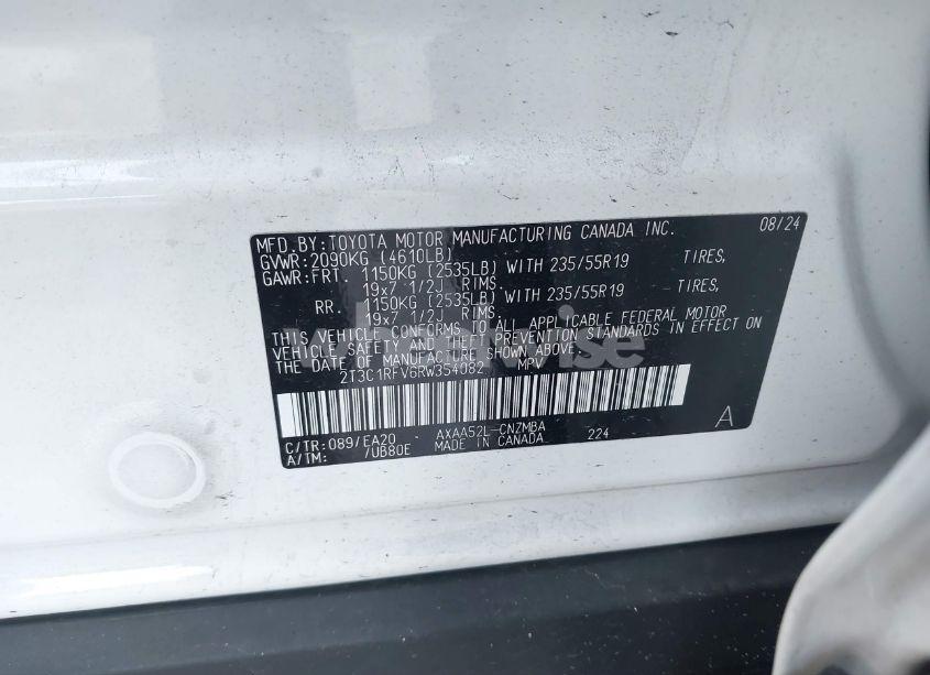 Photo 9 of 2024 Toyota Rav4 XLE PREMIUM (VIN 2T3C1RFV6RW354082)