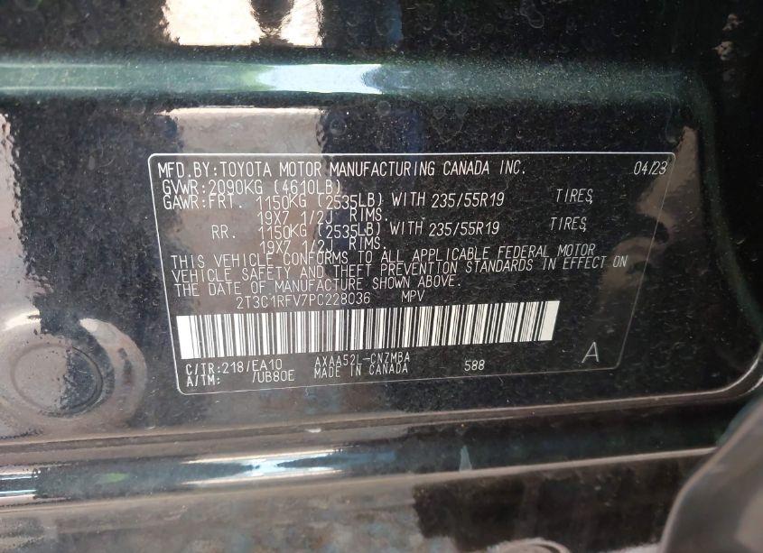 Photo 9 of 2023 Toyota Rav4 XLE PREMIUM (VIN 2T3C1RFV7PC228036)