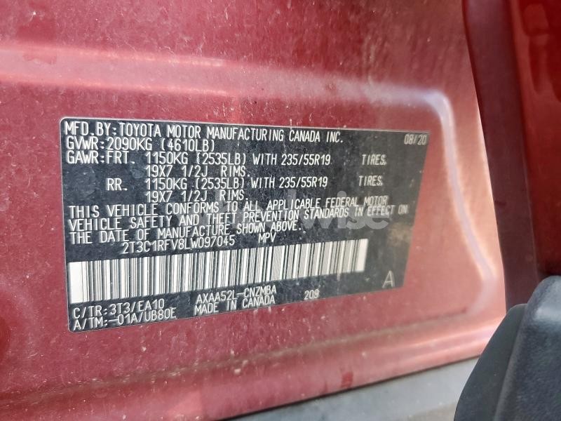 Photo 6 of 2020 TOYOTA RAV4 XLE PREMIUM (VIN 2T3C1RFV8LW097045)
