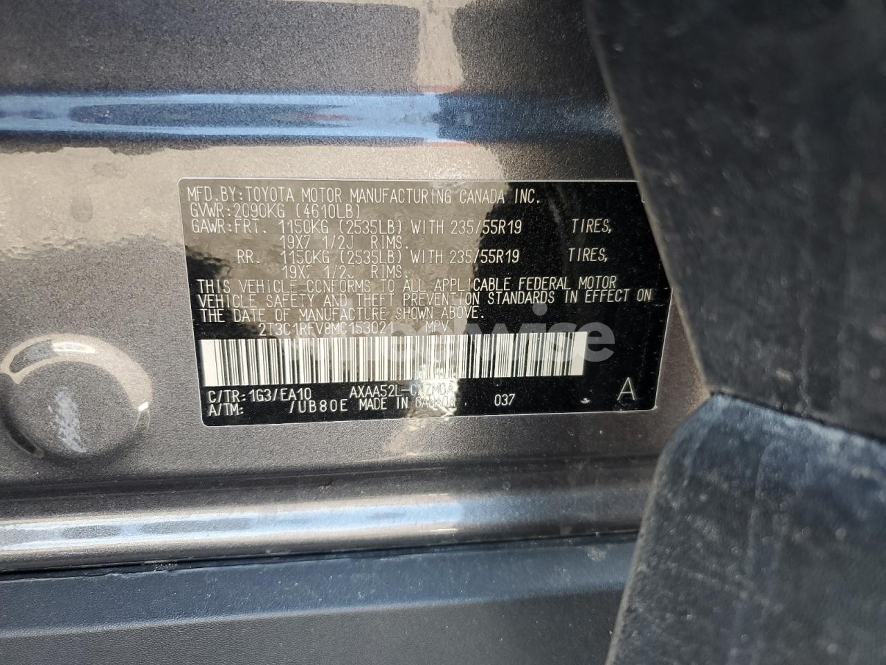 Photo 12 of 2021 TOYOTA RAV4 XLE PREMIUM (VIN 2T3C1RFV8MC153021)