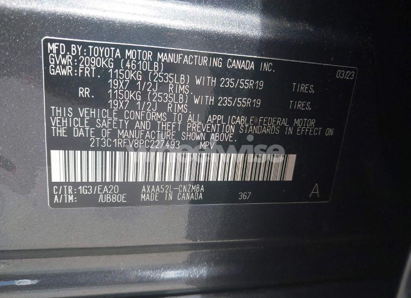 Photo 9 of 2023 Toyota Rav4 XLE PREMIUM (VIN 2T3C1RFV8PC227493)