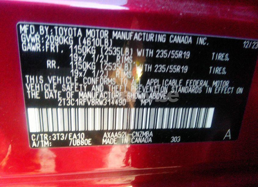 Photo 9 of 2024 Toyota Rav4 XLE PREMIUM (VIN 2T3C1RFV8RW314490)