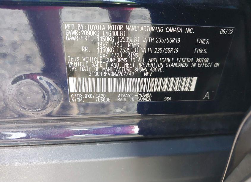 Photo 9 of 2022 Toyota Rav4 XLE PREMIUM (VIN 2T3C1RFV9NW207748)