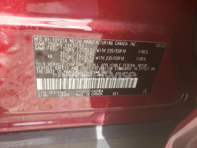 Photo 9 of 2023 TOYOTA RAV4 XLE PREMIUM (VIN 2T3C1RFV9PW258640)