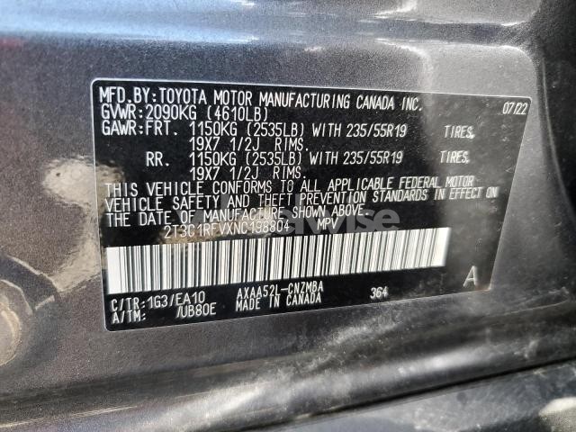 Photo 12 of 2022 TOYOTA RAV4 XLE PREMIUM (VIN 2T3C1RFVXNC198804)