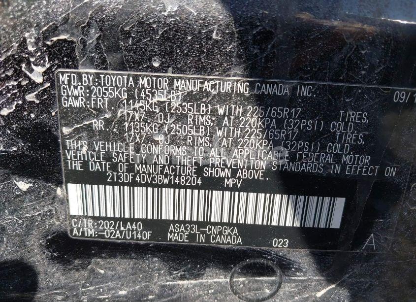 Photo 9 of 2011 Toyota Rav4 LIMITED (VIN 2T3DF4DV3BW148204)