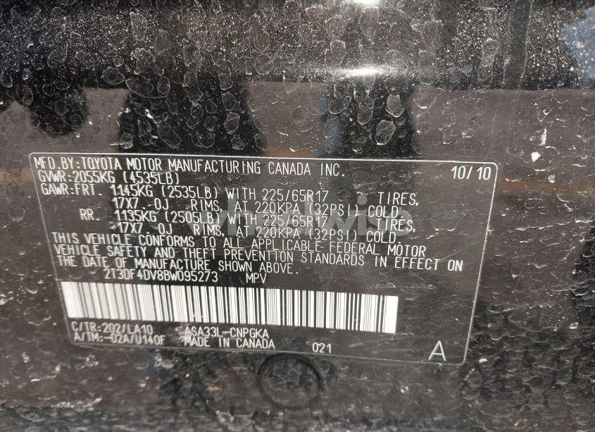 Photo 9 of 2011 Toyota Rav4 LIMITED (VIN 2T3DF4DV8BW095273)