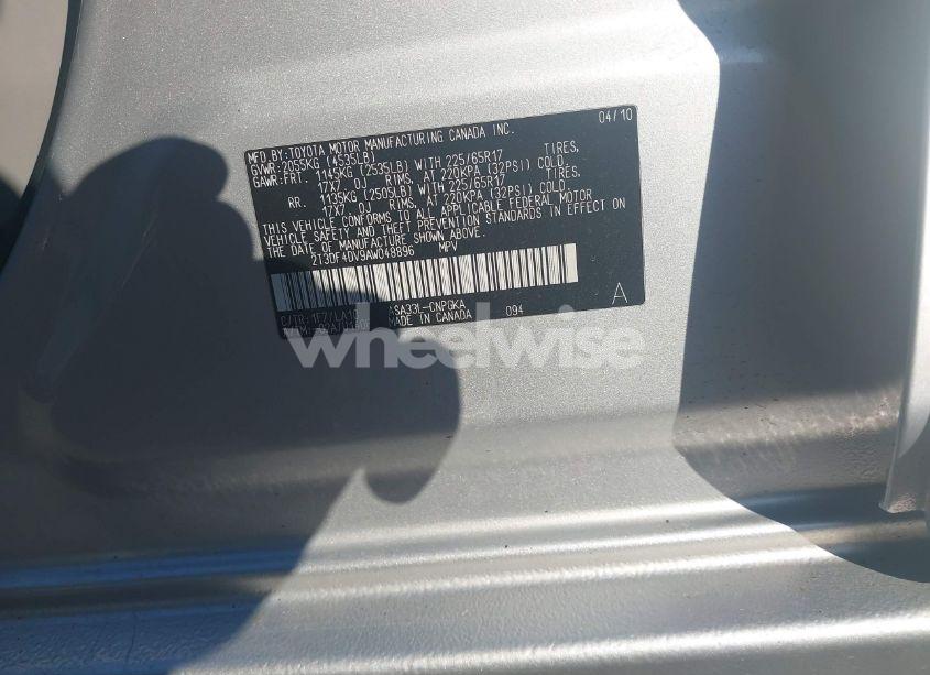 Photo 9 of 2010 Toyota Rav4 LIMITED (VIN 2T3DF4DV9AW048896)