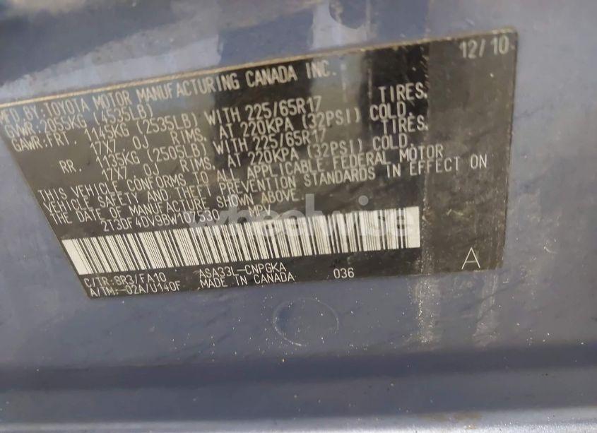 Photo 9 of 2011 Toyota Rav4 LIMITED (VIN 2T3DF4DV9BW107530)