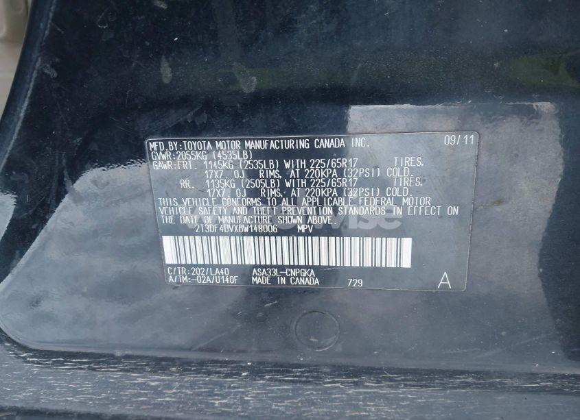 Photo 9 of 2011 Toyota Rav4 LIMITED (VIN 2T3DF4DVXBW148006)