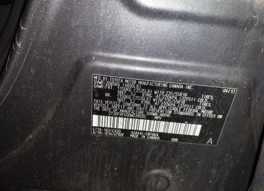 Photo 9 of 2013 Toyota Rav4 LIMITED (VIN 2T3DFREV0DW039505)