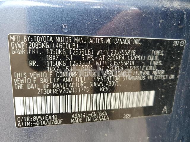 Photo 5 of 2013 TOYOTA RAV4 LIMITED (VIN 2T3DFREV2DW101275)