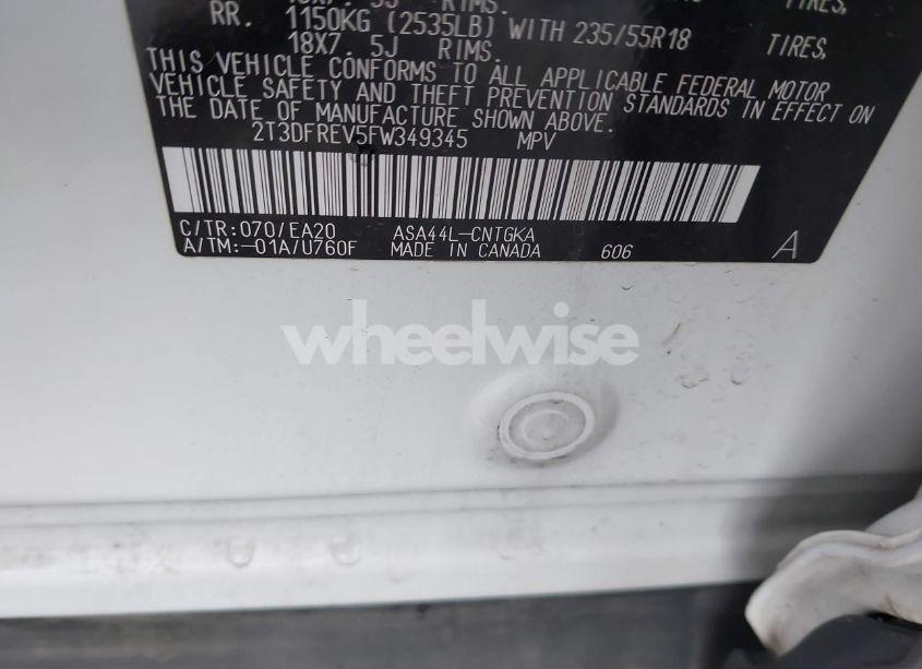 Photo 9 of 2015 Toyota Rav4 LIMITED (VIN 2T3DFREV5FW349345)