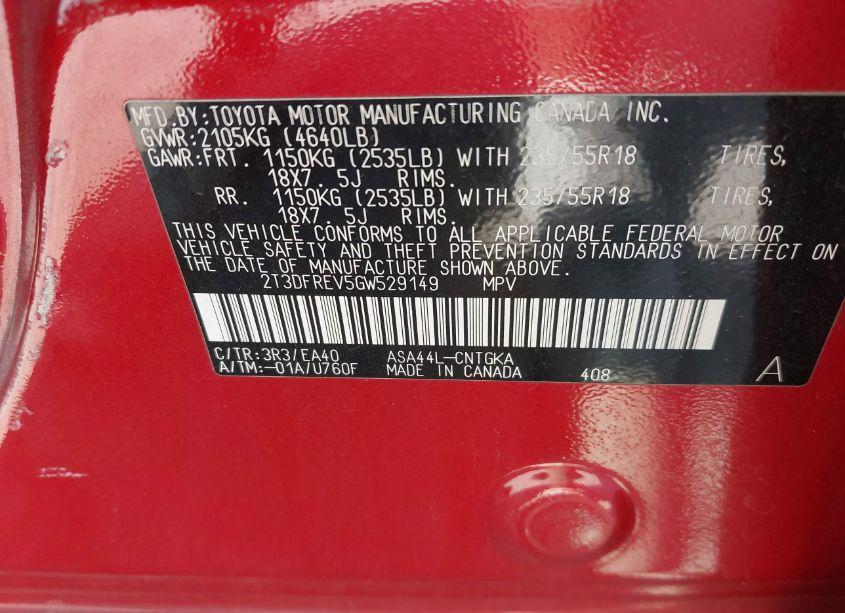 Photo 9 of 2016 Toyota Rav4 LIMITED (VIN 2T3DFREV5GW529149)