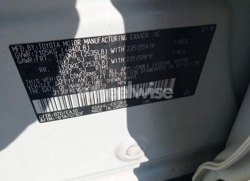 Photo 9 of 2017 Toyota Rav4 LIMITED/SE/PLATINUM (VIN 2T3DFREV5HW586159)