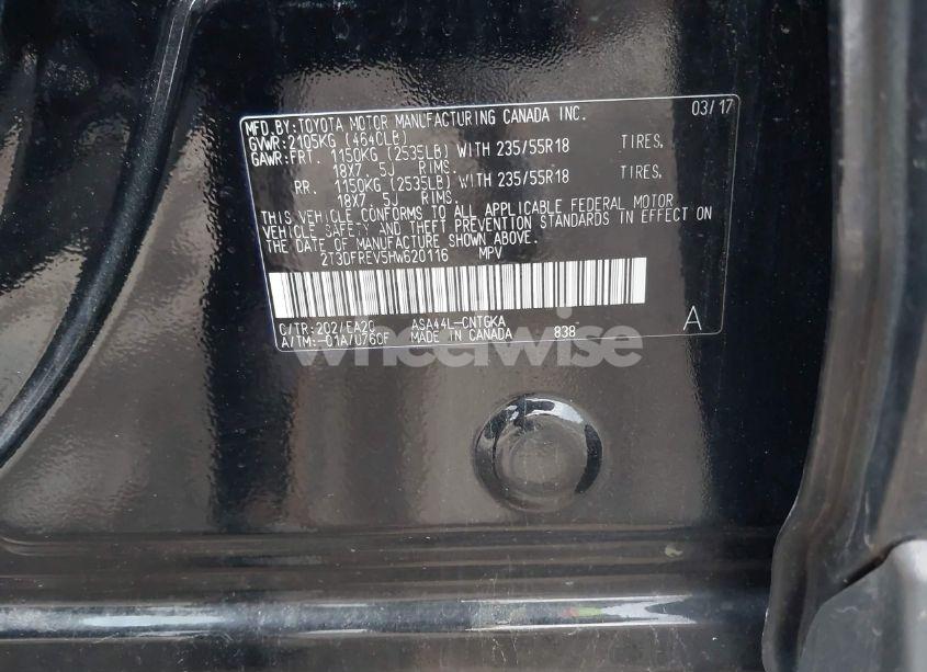 Photo 9 of 2017 Toyota Rav4 LIMITED (VIN 2T3DFREV5HW620116)